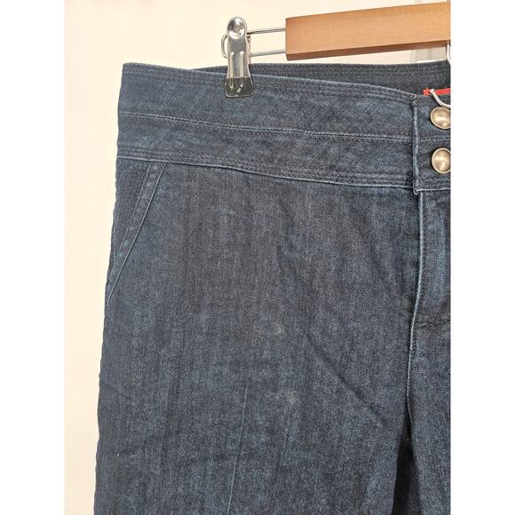 DB Women's Blue Double Button Denim Chino Shorts Size 16 - Picture 3 of 4